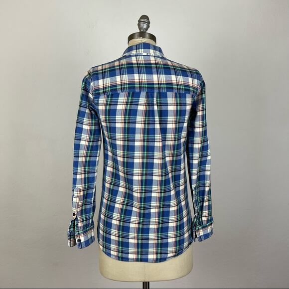 Madewell Plaid Button Front Top XS Long Sleeve - Picture 5 of 7